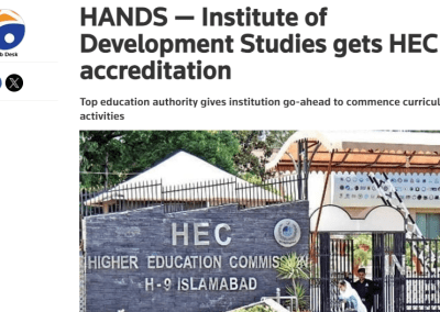 HANDS — Institute of Development Studies gets HEC accreditation